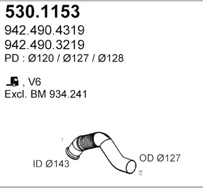 Auspuffrohr ASSO 530.1153