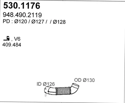 Auspuffrohr ASSO 530.1176