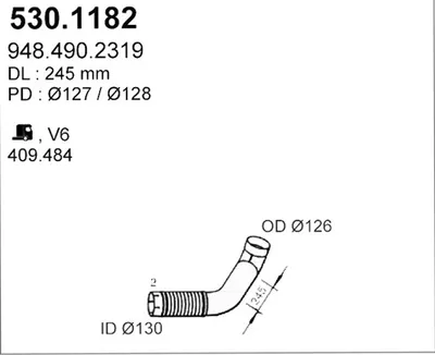 Auspuffrohr ASSO 530.1182