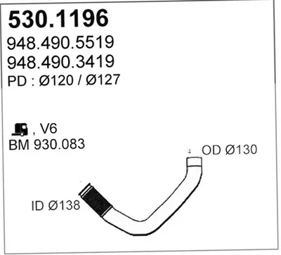 Auspuffrohr ASSO 530.1196
