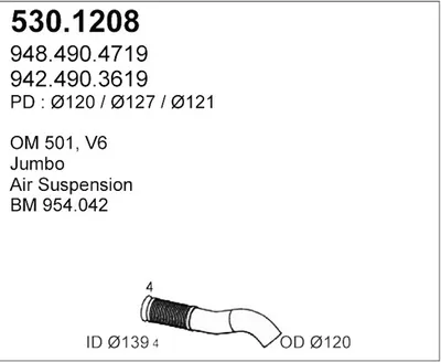 Auspuffrohr ASSO 530.1208