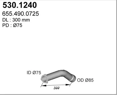 Auspuffrohr ASSO 530.1240
