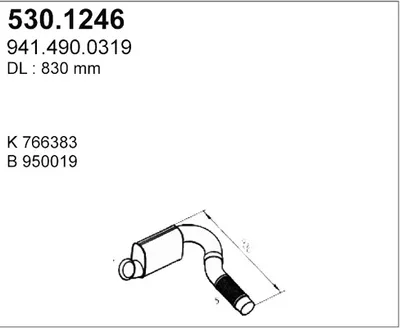 Auspuffrohr ASSO 530.1246