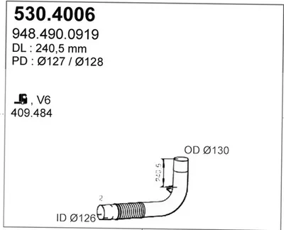 Flexibler Anschluss, Auspuff ASSO 530.4006