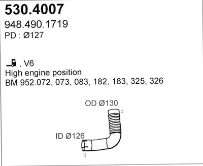 Flexible Verbindung, Abgas ASSO 530.4007