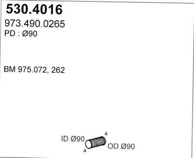 Flexibler Anschluss, Auspuff ASSO 530.4016