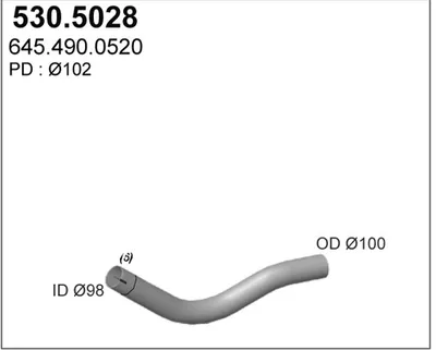 Auspuffrohr ASSO 530.5028