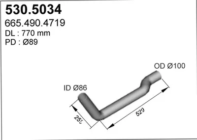 Auspuffrohr ASSO 530.5034