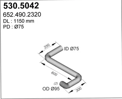 Auspuffrohr ASSO 530.5042