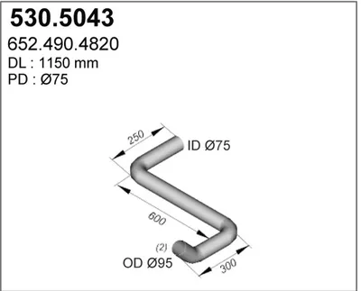 Auspuffrohr ASSO 530.5043