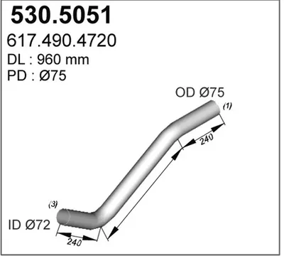 Auspuffrohr ASSO 530.5051