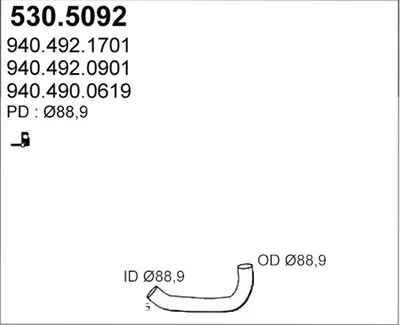 Auspuffrohr ASSO 530.5092