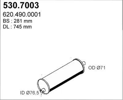 Zentral-/Außenschalldämpfer ASSO 530.7003