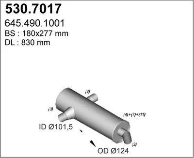 Zentral- und Außenschalldämpfer ASSO 530.7017