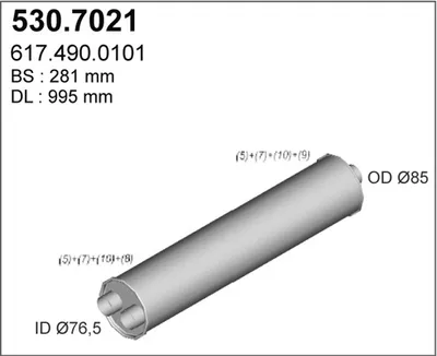 Zentral- und Oberschalldämpfer ASSO 530.7021