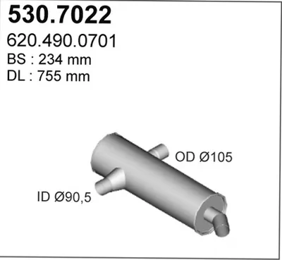 Zentral- / Oberschalldämpfer ASSO 530.7022