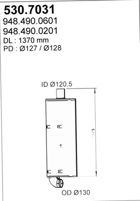 Zentral- / Außenschalldämpfer ASSO 530.7031
