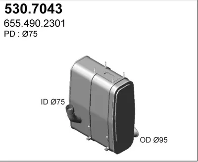 Zentral-/Außenschalldämpfer ASSO 530.7043