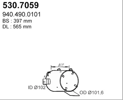 Zentral- / Oberschalldämpfer ASSO 530.7059