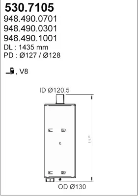 Zentral-/Außenschalldämpfer ASSO 530.7105