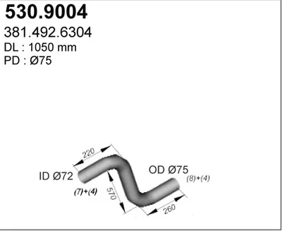 Auspuffrohr ASSO 530.904