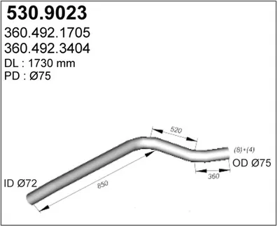 Auspuffrohr ASSO 530.9023