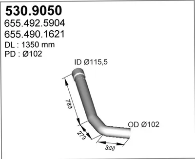 Auspuffrohr ASSO 530,9050