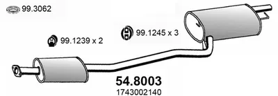 Zentrum / Schalldämpfer Toyota CARINA E VI Limousine · Toyota CARINA E VI · Toyota CARINA E VI Sportswagon