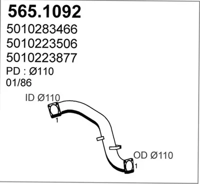 Auspuffrohr ASSO 565.1092