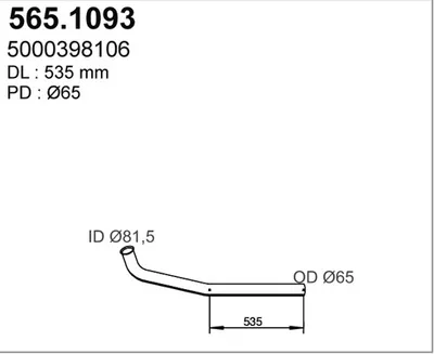 Auspuffrohr Renault Trucks MESSENGER Van · Renault Trucks MESSENGER Platform/Chassis · Renault Trucks MESSENGER Truck Traktor