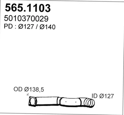 Auspuffrohr ASSO 565.1103