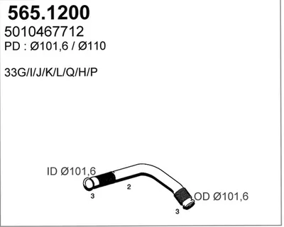 Auspuffrohr ASSO 565.1200