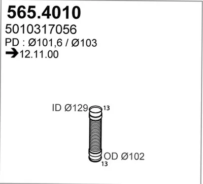 Flexible Verbindung, Abgas ASSO 565.4010