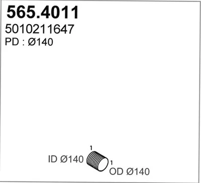 Flexible Verbindung, Abgas ASSO 565.4011