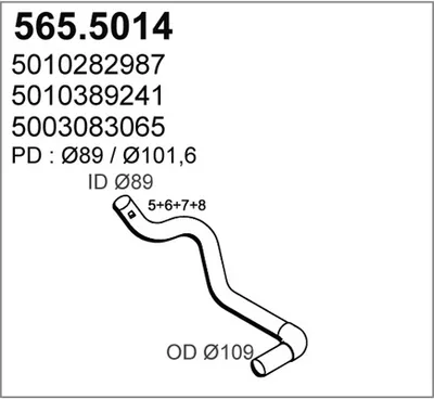 Auspuffrohr ASSO 565.5014