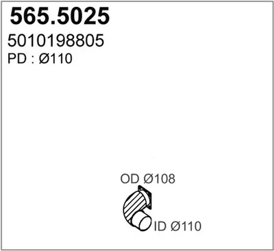 Auspuffrohr ASSO 565.5025