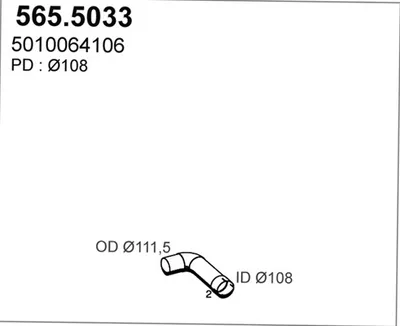 Auspuffrohr ASSO 565.5033