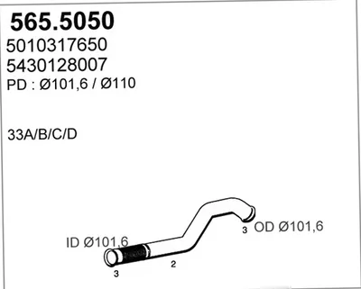 Auspuffrohr ASSO 565.5050