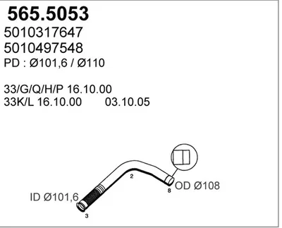 Auspuffrohr ASSO 565.5053