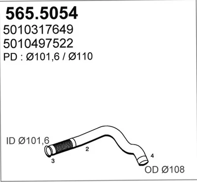 Auspuffrohr ASSO 565.5054