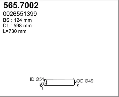 Zentral-/Außenschalldämpfer ASSO 565.7002