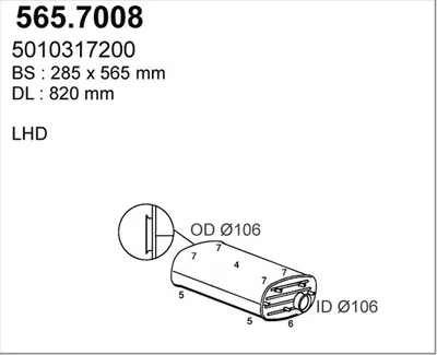 Zentral- und Oberschalldämpfer ASSO 565.7008