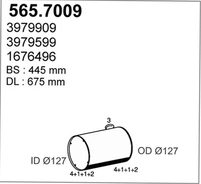 Zentral-/Außenschalldämpfer ASSO 565.709