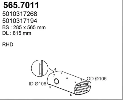 Zentral- und Oberschalldämpfer ASSO 565.7011