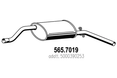 Schalldämpfer hinten ASSO 565.7019