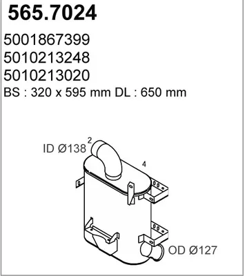 Zentral- und Oberschalldämpfer ASSO 565.7024