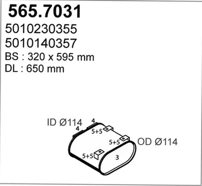 Zentral-/Außenschalldämpfer ASSO 565.7031