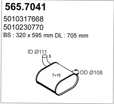 Zentral-/Außenschalldämpfer ASSO 565.7041