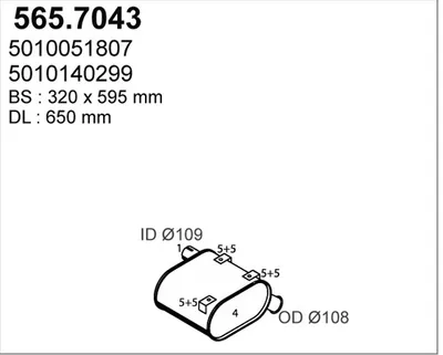 Zentral-/Außenschalldämpfer ASSO 565.7043