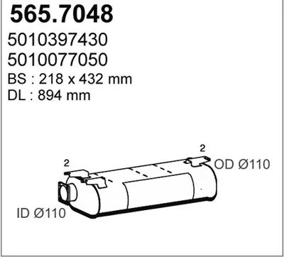 Zentral- und Oberschalldämpfer ASSO 565.7048